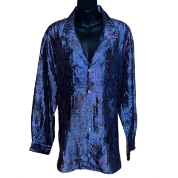 Chico’s Design Purple Button Down Lightweight Jacket Topper Size 3 (16/18 Xl)